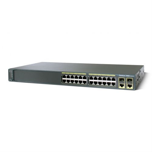 WS-C2960-24PC-L Cisco Catalyst 2960 24 10/100 PoE + 2 T/SFP LAN Base Image