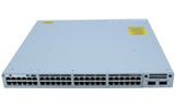 View of Cisco Catalyst 9300 48-Port Data Only Network Switch, displaying the port numbers on the front panel.