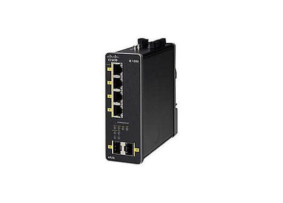 IE-1000-4P2S-LM Cisco IE 1000 Series 6 port Switch - 4x10/100/1000 POE+/2xGigE Uplinks