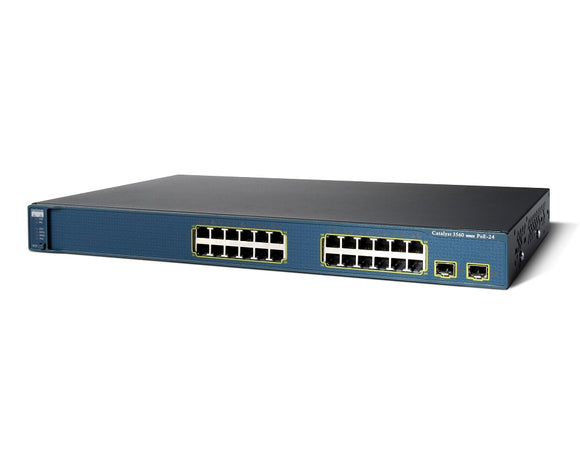 WS-C3560-24PS-E Cisco Catalyst 3560 24-Port 100BASE, 2 SFP Port, POE VoIP Switch